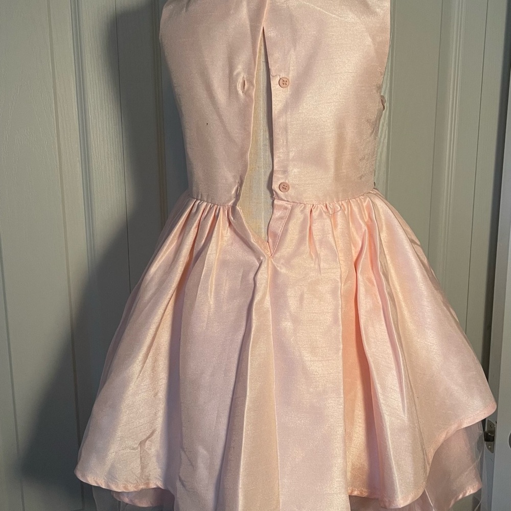 Peach Satin Dress Nannette - Picture 2 of 3